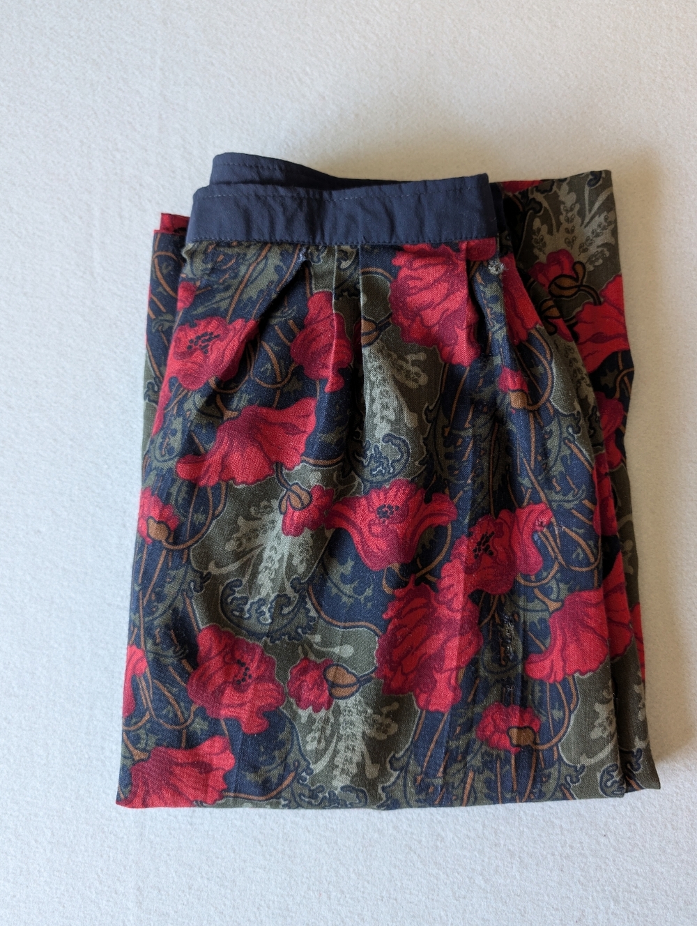 Vintage Poppies Floral Print Midi Circle Skirt Dark Academia Art Nouveau XL 16 image 8